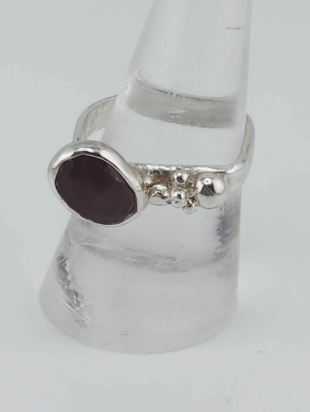 PINK SAPPHIRE BRUTALIST DESING HANDMADE SIZE 8 - Picture 6 of 14